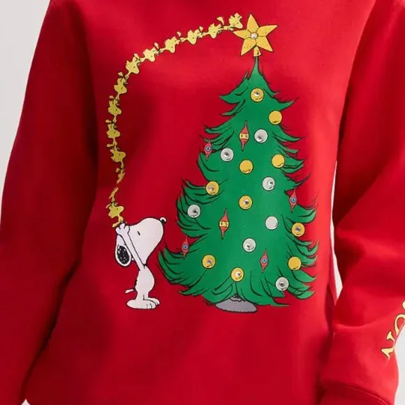Juniors' Peanuts Snoopy Tis The Season Graphic Pullover XL - Picture 4 of 6